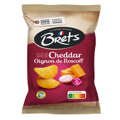 Chips Brets ondulées saveur Cheddar Oignons de Roscoff 125 g