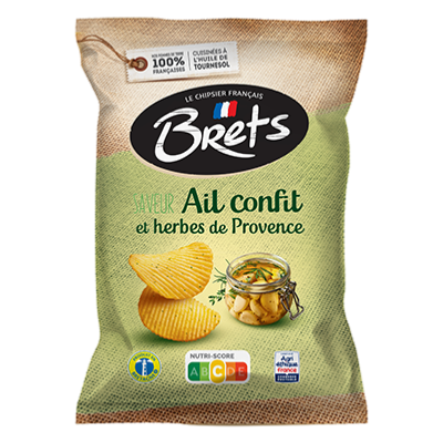 Chips Brets ondulées saveur Ail confit et Herbes de Provence - 125 g